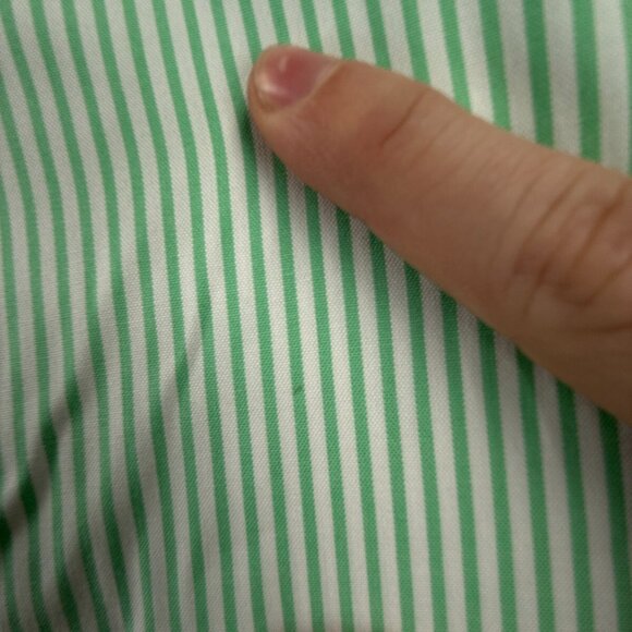 Ralph Lauren Men Button Up Shirt Long Sleeve Green Striped Classic 16.5 34/35 - Picture 14 of 16